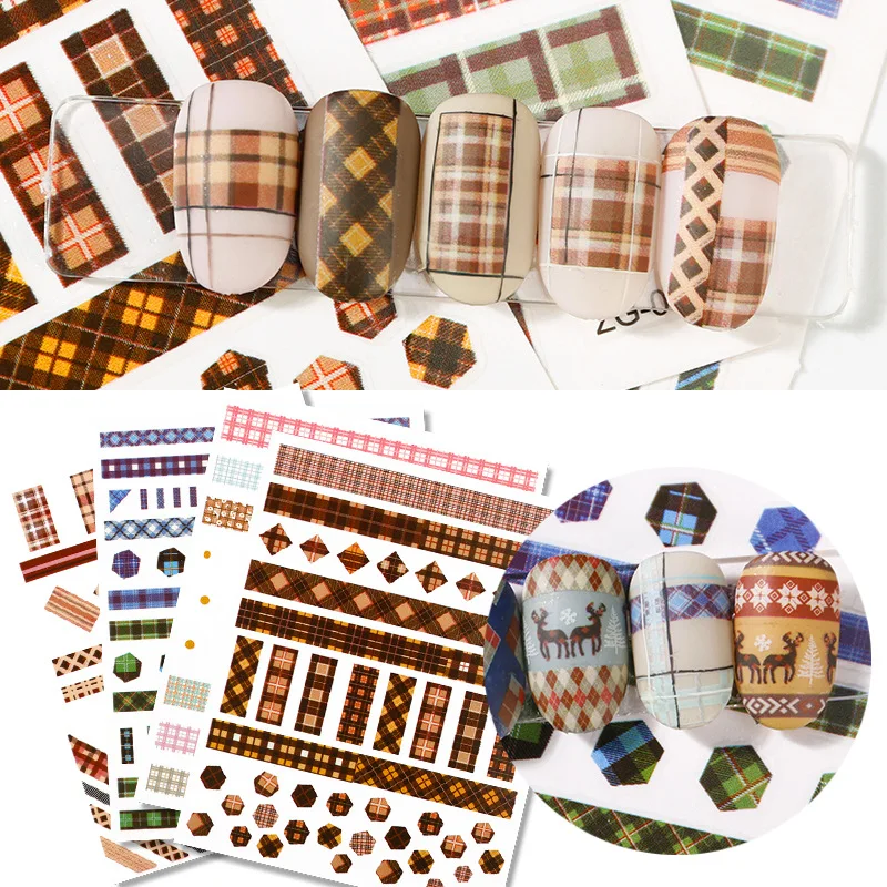 1pcs autumn and winter nail art new Christmas Plaid sticker strap glue triangle Plaid sticker stereo sticker nail art decor
1pcs autumn and winter nail art new Christmas Plaid sticker strap glue triangle Plaid sticker stereo sticker nail art decor