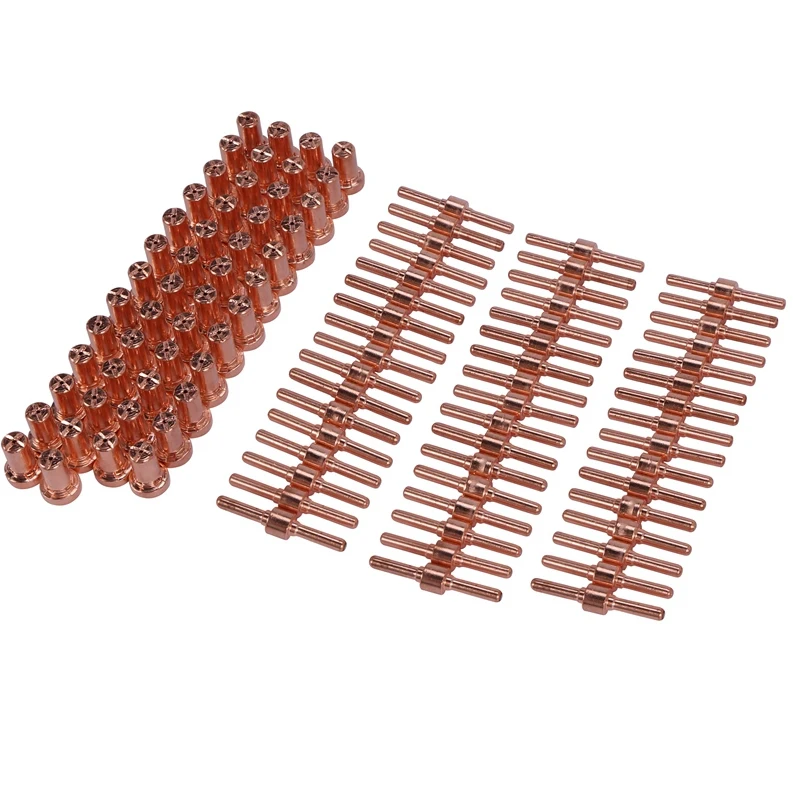 100Pcs Red Copper Extended Long Plasma Cutter Tip Electrodes Nozzles Kit Consumable For Pt31 Lg40 40A Cutting Welder Torch
100Pcs Red Copper Extended Long Plasma Cutter Tip Electrodes Nozzles Kit Consumable For Pt31 Lg40 40A Cutting Welder Torch