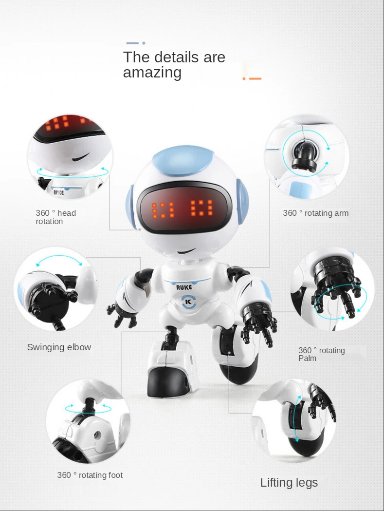 K8 Pocket RC Robot Talking Interactive Dialogue Touch Sensitive Singing Dancing Telling Story Mini RC Mini Robot Toys Gift
K8 Pocket RC Robot Talking Interactive Dialogue Touch Sensitive Singing Dancing Telling Story Mini RC Mini Robot Toys Gift