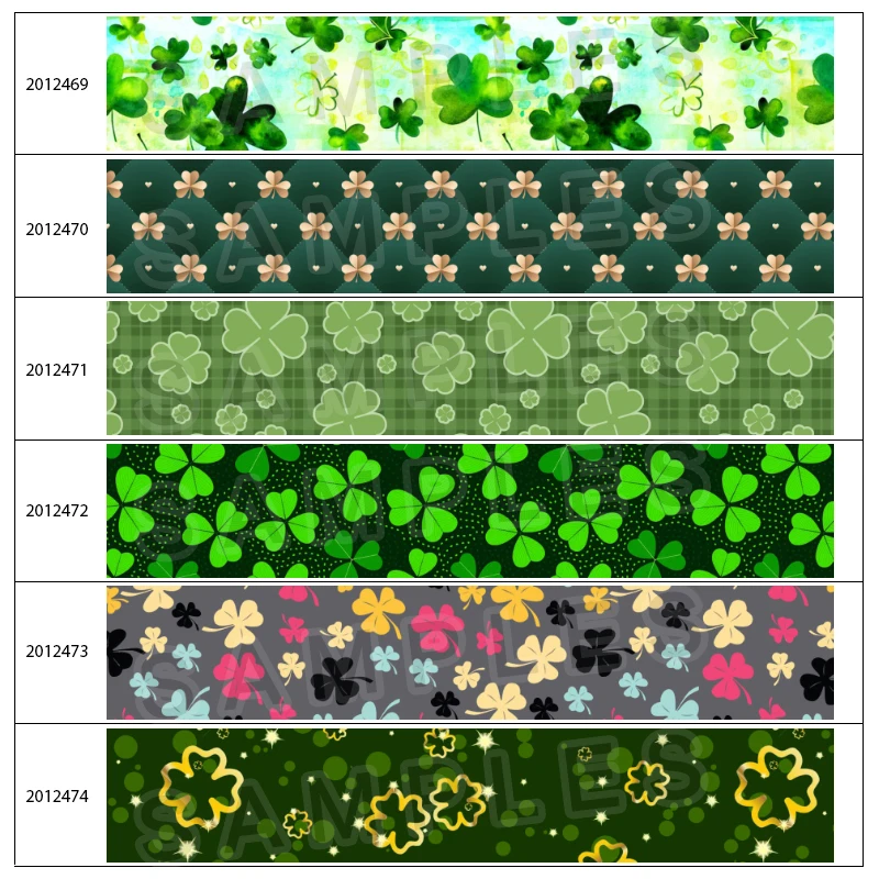 

50 Yards Green Clover Pattern Happy St.Patrick's Day Printed Grosgrain/satin Ribbon