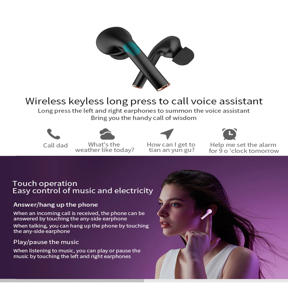 TWS Bluetooth Wireless Headphone 9D Stereo Sports Bluetooth Earphones LED Waterproof Earbuds Headsets with Microphone
TWS Bluetooth Wireless Headphone 9D Stereo Sports Bluetooth Earphones LED Waterproof Earbuds Headsets with Microphone