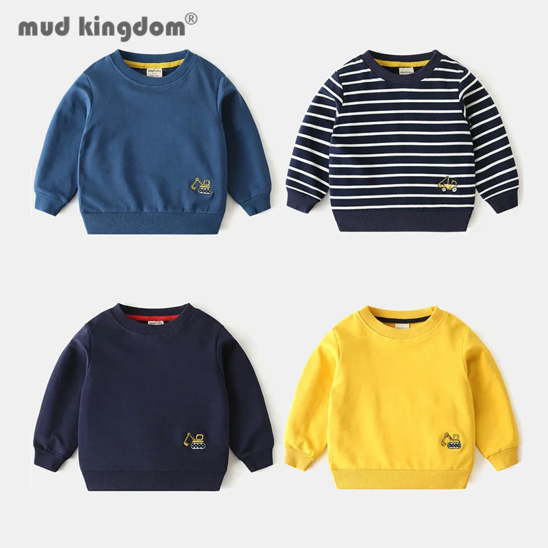 Mudkingdom Boy Pullover Sweatshirts Solid Stripe Excavator Embroidery Long Sleeve Tops Kids Drop Shoulder Clothes Spring Autumn
Mudkingdom Boy Pullover Sweatshirts Solid Stripe Excavator Embroidery Long Sleeve Tops Kids Drop Shoulder Clothes Spring Autumn