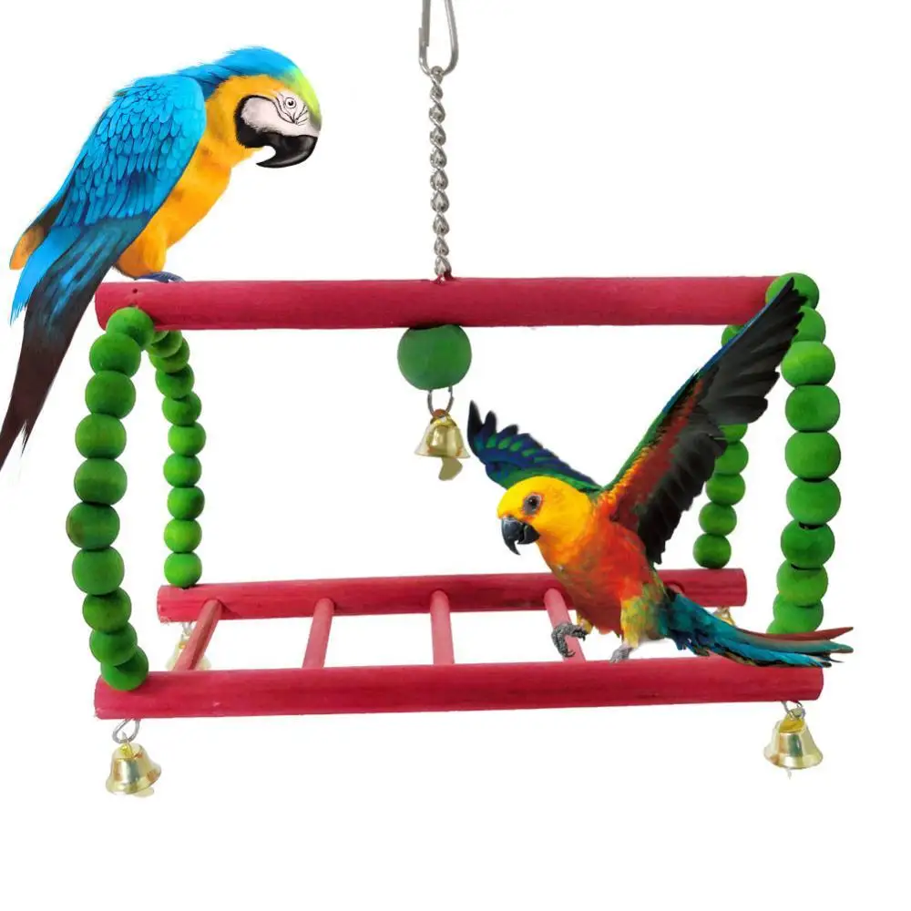Pet Bird Parrot Wooden Climbing Bell Swing Ladder Hanging Cage Play Chew Entertainment Interaction Random Color Standable Toy
Pet Bird Parrot Wooden Climbing Bell Swing Ladder Hanging Cage Play Chew Entertainment Interaction Random Color Standable Toy