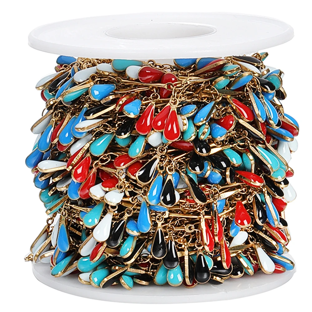 1meter Colorful Beaded Chain Necklace Chain Stainless Steel Waterdrop Enamel Accessories for Jewelry Making Components DIY Chain
1meter Colorful Beaded Chain Necklace Chain Stainless Steel Waterdrop Enamel Accessories for Jewelry Making Components DIY Chain