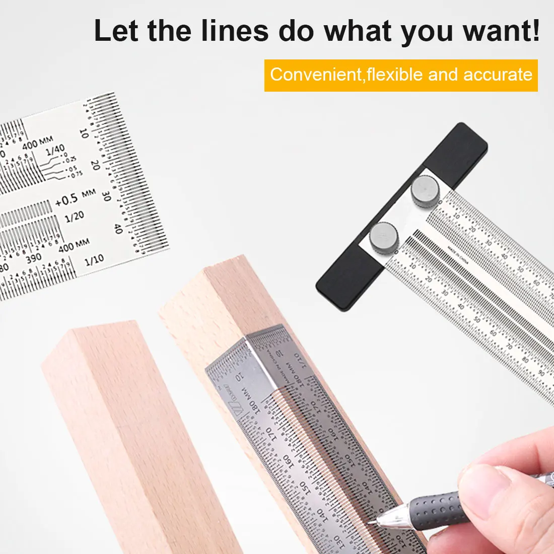 High-precision scale, T-shaped hole ruler, aluminum alloy woodworking marking gauge, woodworking measuring tool Stock tools
High-precision scale, T-shaped hole ruler, aluminum alloy woodworking marking gauge, woodworking measuring tool Stock tools