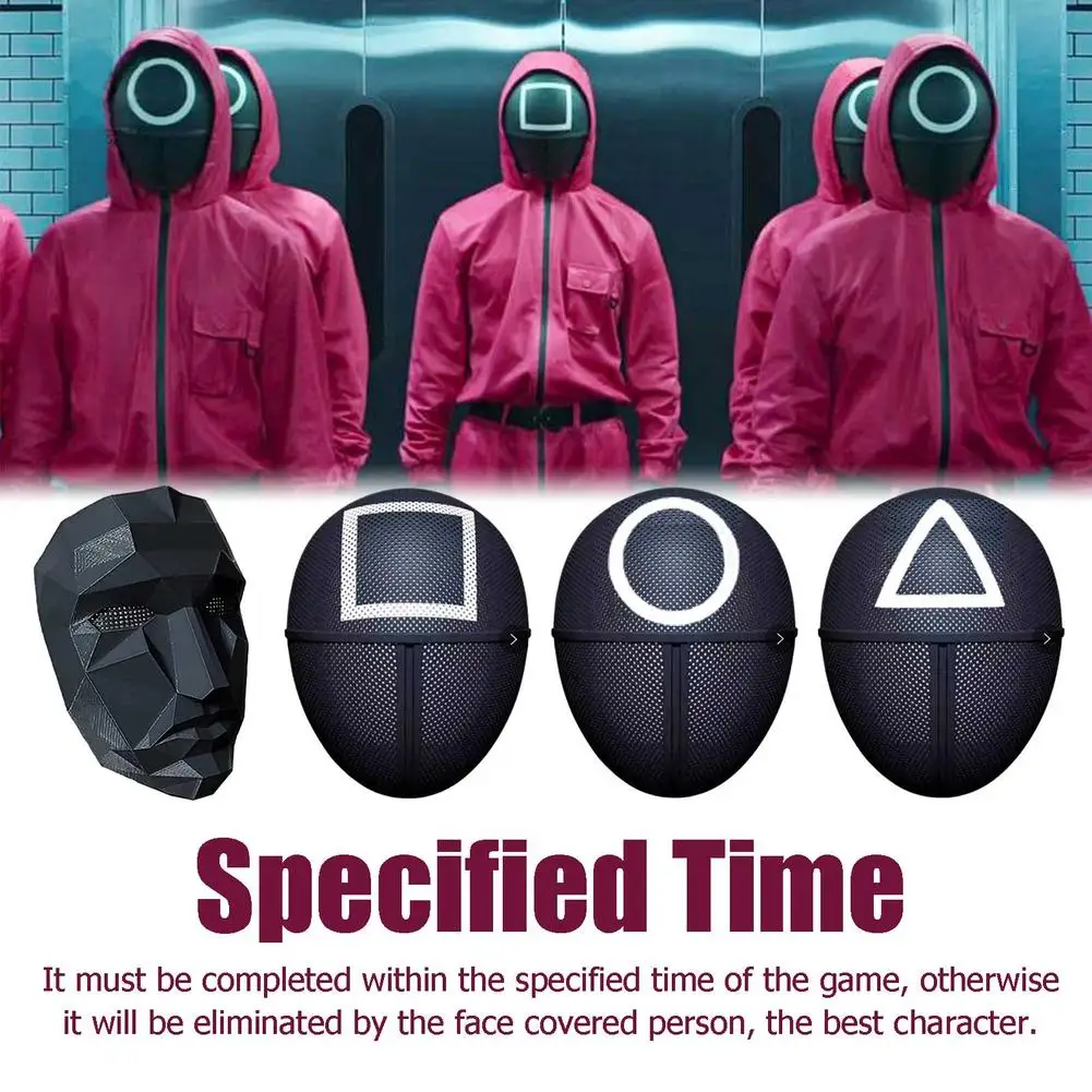Squid Game Cosplay Mask Square Circle Triangle Halloween Masks Red Jumpsuit Villain Mask Halloween Party Cosplay Round Six Mask
Squid Game Cosplay Mask Square Circle Triangle Halloween Masks Red Jumpsuit Villain Mask Halloween Party Cosplay Round Six Mask