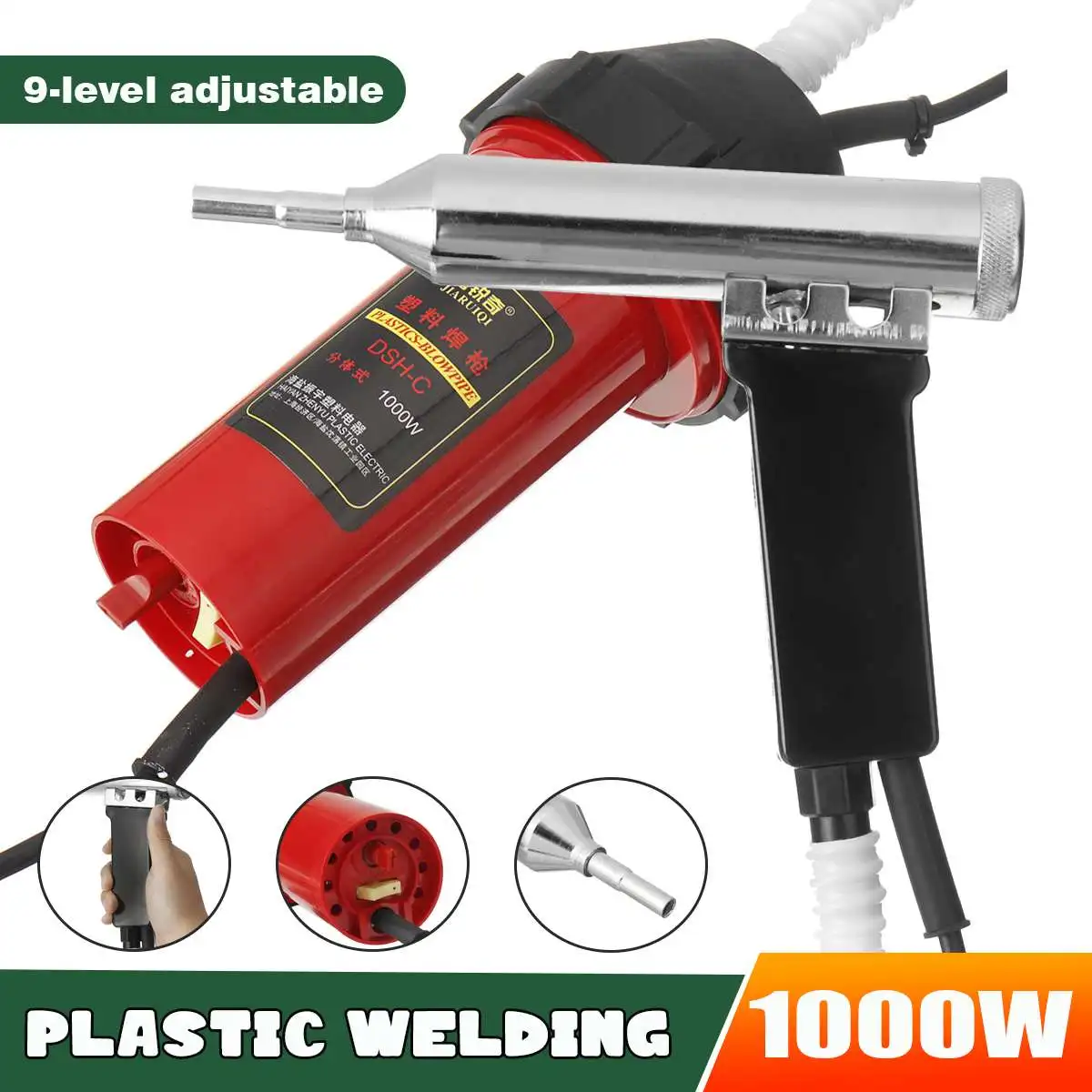 Adjustable Temperature Electric Heat Gun 1000W 220V Plastic Welding Hot Air Torch Machine Car Bumper Power Tools Repair Kit
Adjustable Temperature Electric Heat Gun 1000W 220V Plastic Welding Hot Air Torch Machine Car Bumper Power Tools Repair Kit