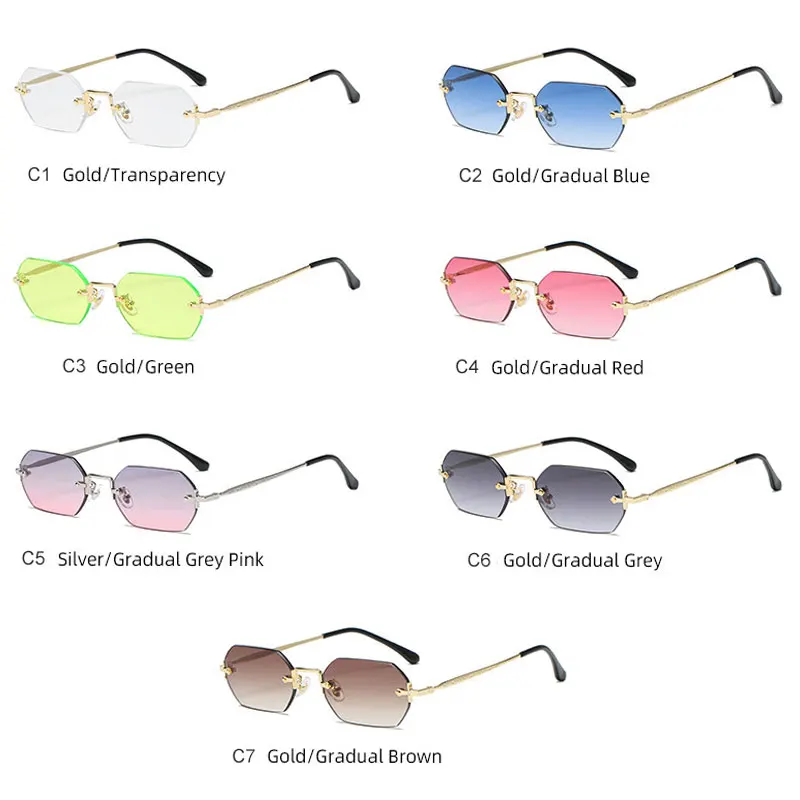 New Rimless Polygon Sunglasses for Women Small Square Luxury Frameless Sun Glasses 2020 UV400 Metal Frame Shades for Men Gift
New Rimless Polygon Sunglasses for Women Small Square Luxury Frameless Sun Glasses 2020 UV400 Metal Frame Shades for Men Gift