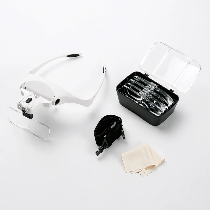 Magnifier Loupe Eyewear Headband Magnifier Glass Tool loupe led LampInterchangeable Lens 5 Lens 1.0X/1.5X/2.0X/2.5X/3.5X
Magnifier Loupe Eyewear Headband Magnifier Glass Tool loupe led LampInterchangeable Lens 5 Lens 1.0X/1.5X/2.0X/2.5X/3.5X