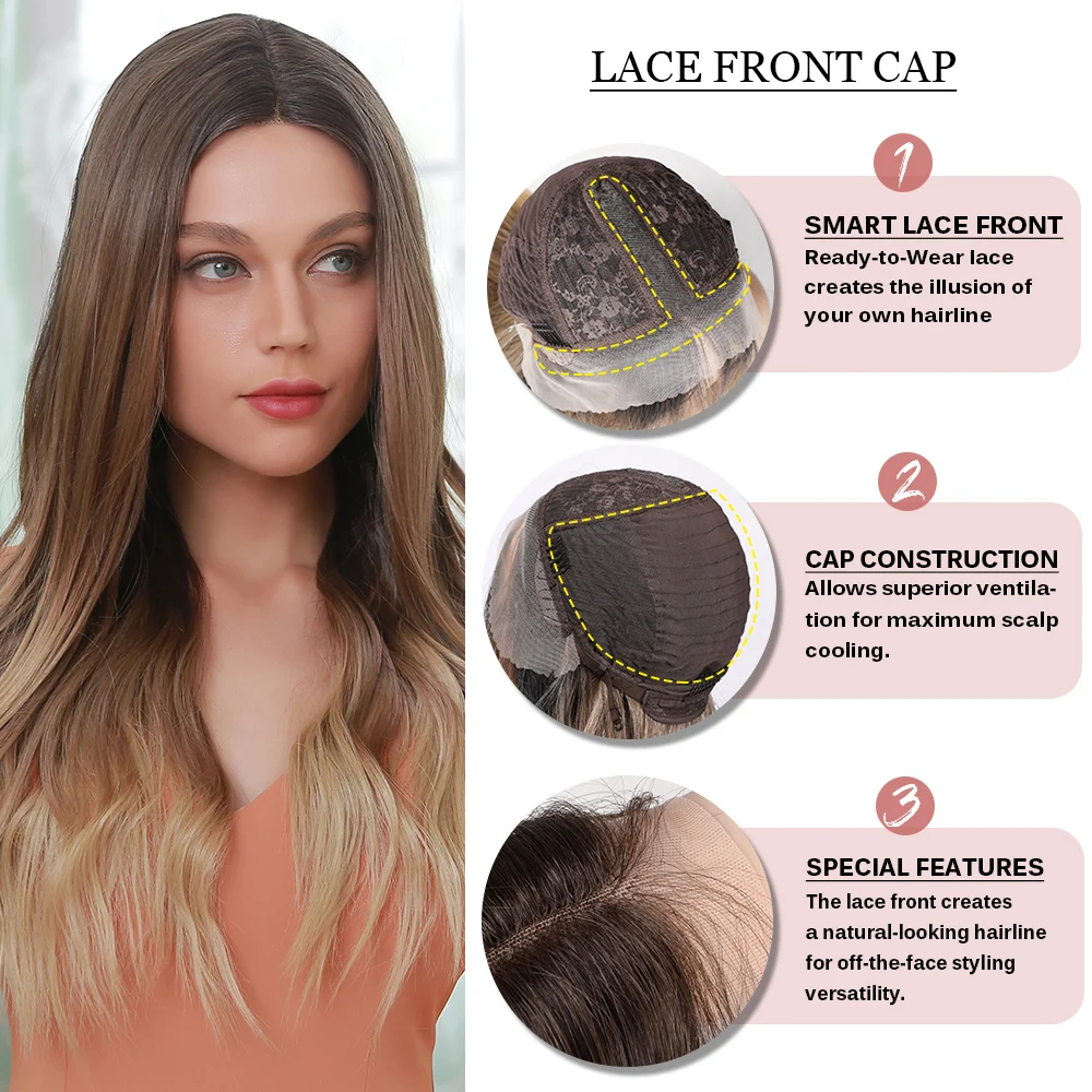 GEMMA Long Wavy Lace Part Ombre Brown Blonde Wigs Natural Middle Part Synthetic Lace Wigs for Women Cosplay Heat Resistant Hair
GEMMA Long Wavy Lace Part Ombre Brown Blonde Wigs Natural Middle Part Synthetic Lace Wigs for Women Cosplay Heat Resistant Hair
