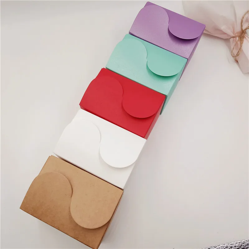 

100Pcs/Lot New Style S-Shaped Kraft Paper Boxes For Macaron Biscuit Packaging Decoration Gift Paperboard Container Storage Boxes