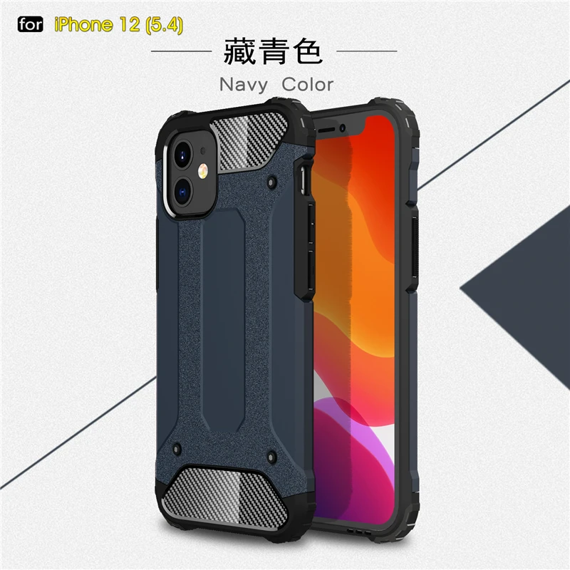Для обложки iPhone 12 Mini чехол для Armor Hybri ПК 6 S 7 8 Plus SE 2020 11 Pro Max Fundas|Бамперы| |
