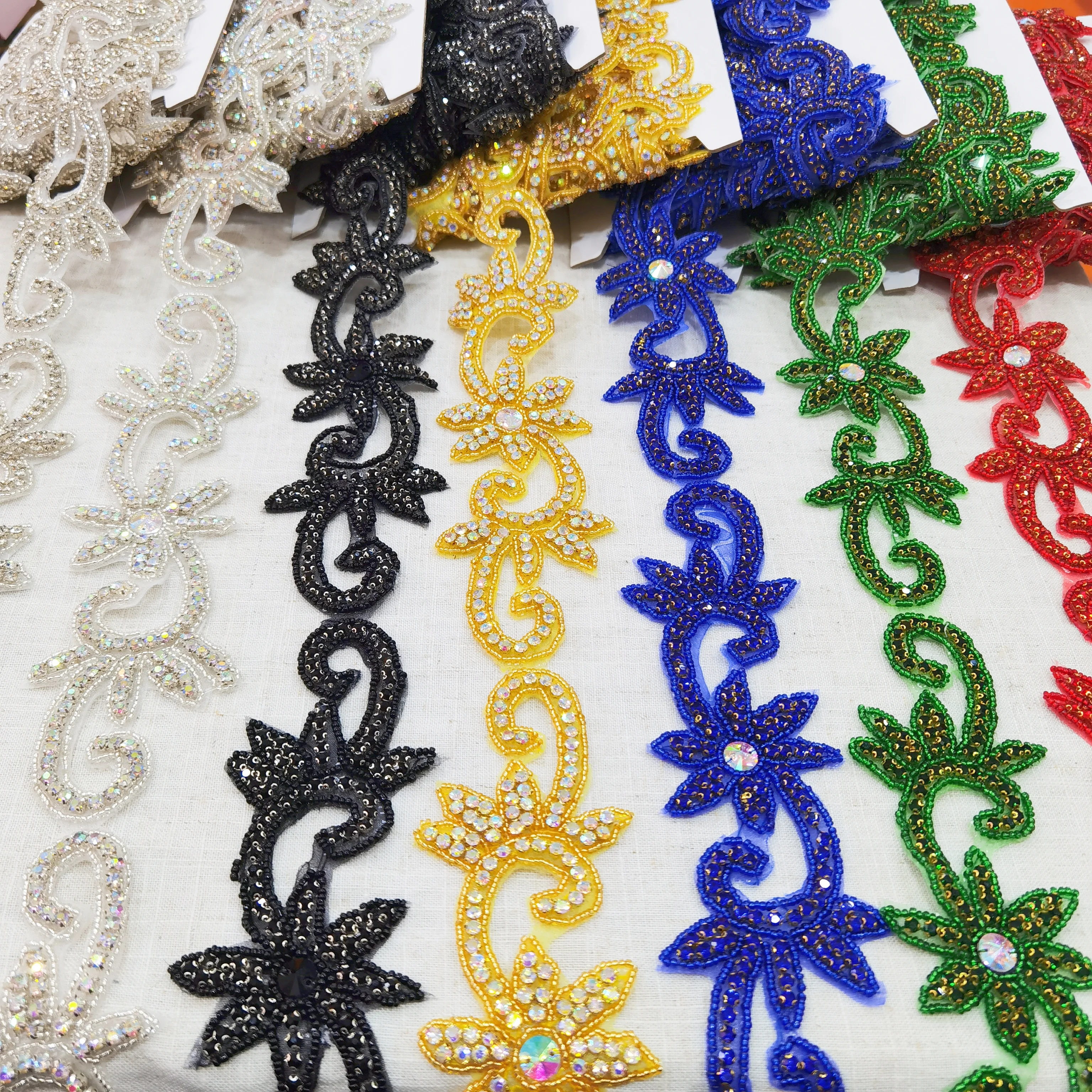 AMSOIL Hand-made Colourful Beaded Rhinestone Applique for Bridal Belt Wedding Sash
AMSOIL Hand-made Colourful Beaded Rhinestone Applique for Bridal Belt Wedding Sash