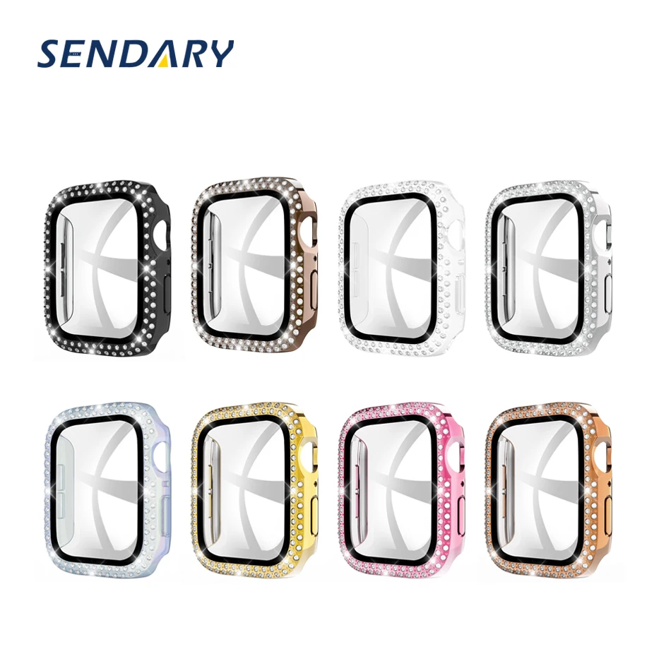 Diamond Case+Tempered Glass Screen Protector PC Bumper Cover Case for Apple Watch SE 1/2/3/4/5/6 38MM 40MM 42MM 44MM Watch Case
Diamond Case+Tempered Glass Screen Protector PC Bumper Cover Case for Apple Watch SE 1/2/3/4/5/6 38MM 40MM 42MM 44MM Watch Case