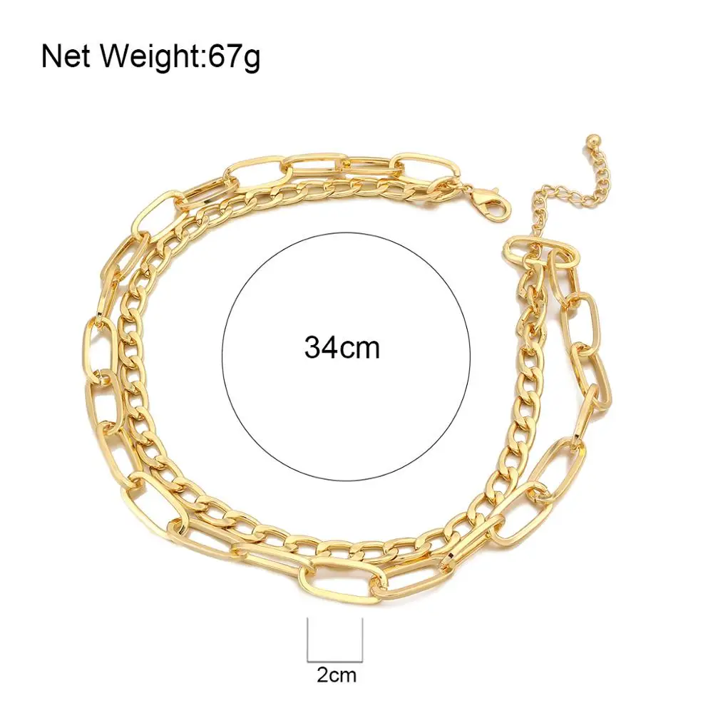 AENSOA Miami Cuban Choker Necklace Statement Collar Hip Hop Big Chunky Multilayer Gold Color Thick Chain Necklace Women Jewelry
AENSOA Miami Cuban Choker Necklace Statement Collar Hip Hop Big Chunky Multilayer Gold Color Thick Chain Necklace Women Jewelry