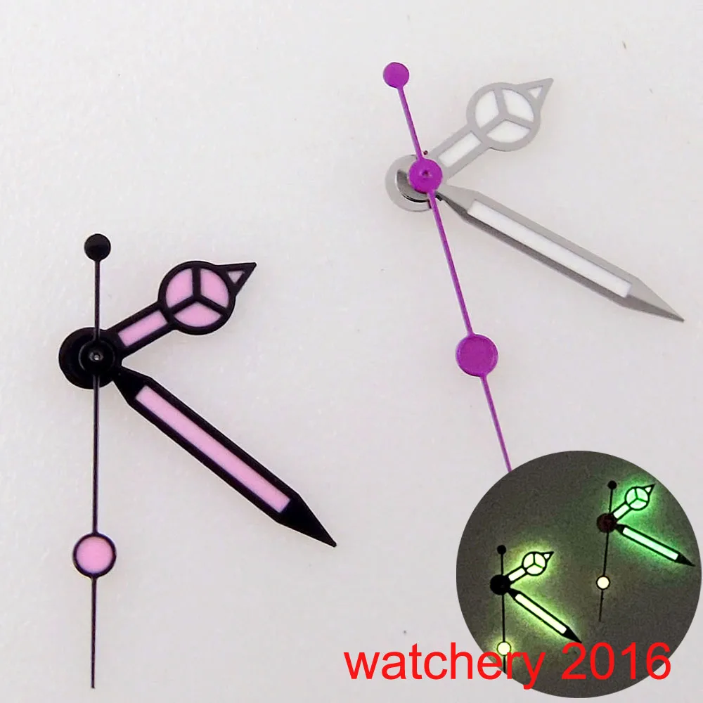 

New Black Silver Edge Luminous Pink Watch Hand Set fit NH35A NH36A 7s26 7s36 7s25 7s35 6r15 4r15 4r35 4r36 6309 7002 7009