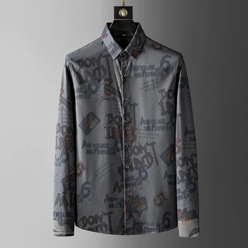 Autumn Luxury Geometric Letter Print Men Shirt Casual Shirt Social Business Formal Dress Shirt Camiseta Masculina 5XL Big Size
Autumn Luxury Geometric Letter Print Men Shirt Casual Shirt Social Business Formal Dress Shirt Camiseta Masculina 5XL Big Size