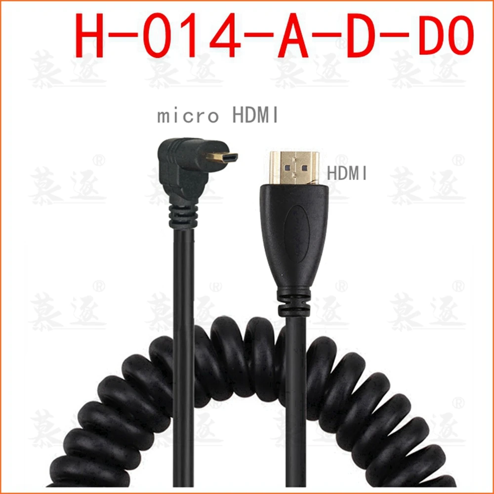 Правый и левый угол Mini HDMI-совместимый HDMI Micro штекер-штекер растягивающийся