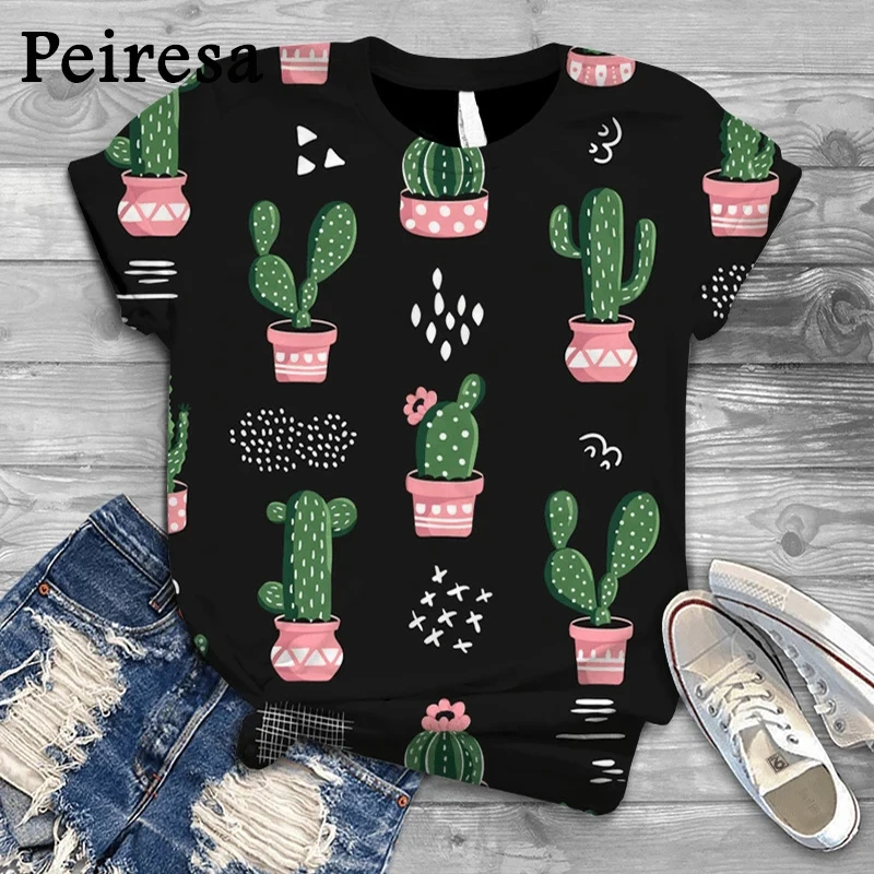 Summer Women 3D Digital Printing Cute Cactus Harajuku T-Shirt O-Neck Short Sleeve Clothing Female Clothes Graphic Tops Tees
Summer Women 3D Digital Printing Cute Cactus Harajuku T-Shirt O-Neck Short Sleeve Clothing Female Clothes Graphic Tops Tees