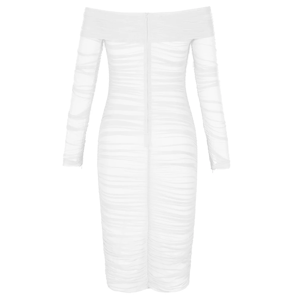 Deer Lady Off The Shoulder Dresses Women 2020 Winter Mesh Ruched Bodycon Dress Sexy Vestidos White Long Sleeve Midi Dress Party
Deer Lady Off The Shoulder Dresses Women 2020 Winter Mesh Ruched Bodycon Dress Sexy Vestidos White Long Sleeve Midi Dress Party