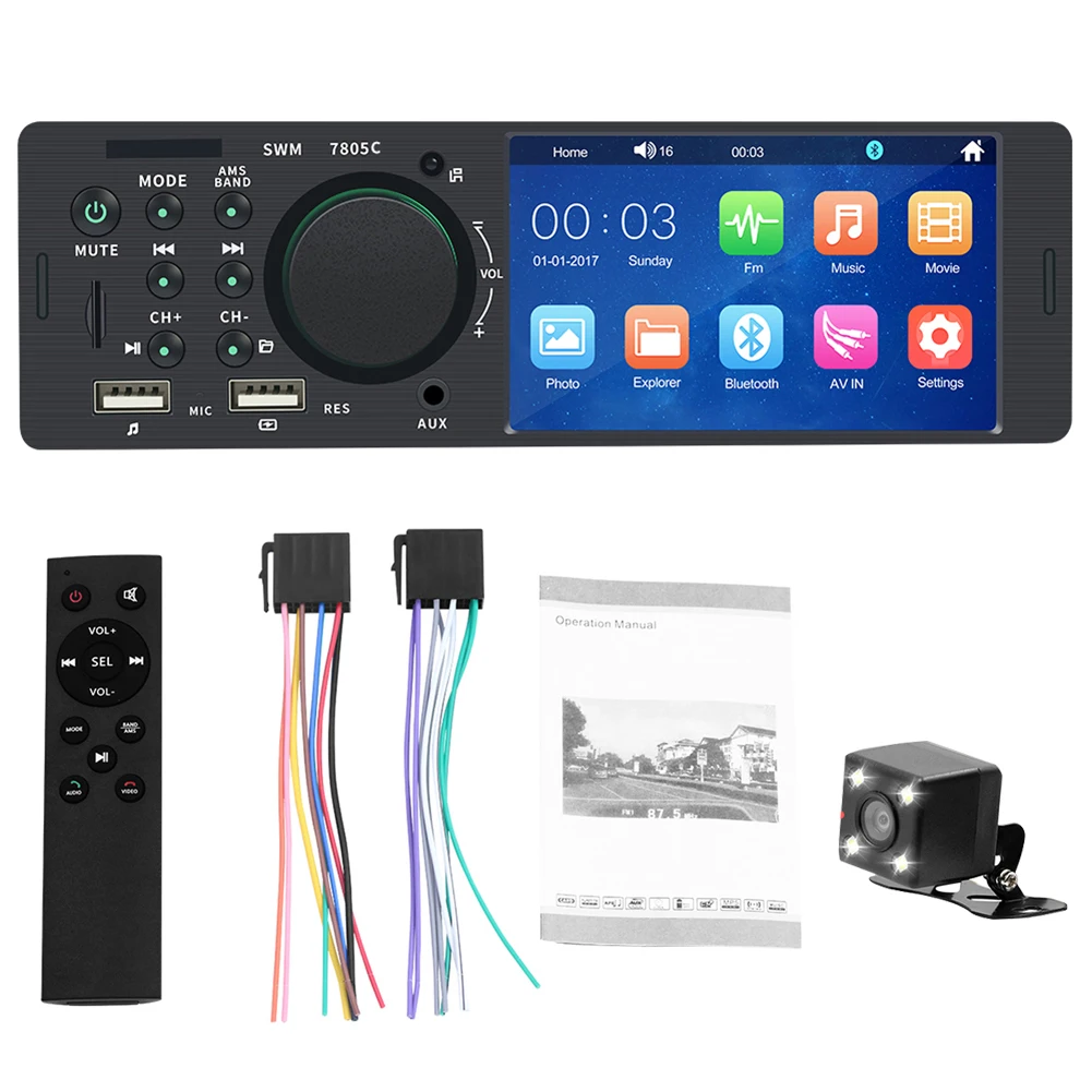 Автомагнитола 1 Din аудио видео MP5 плеер сенсорный экран TF USB AUX FM Bluetooth аудио плеер с дистанционным управлением автомобильный мультимедийный п...
Автомагнитола 1 Din аудио видео MP5 плеер сенсорный экран TF USB AUX FM Bluetooth аудио плеер с дистанционным управлением автомобильный мультимедийный п...