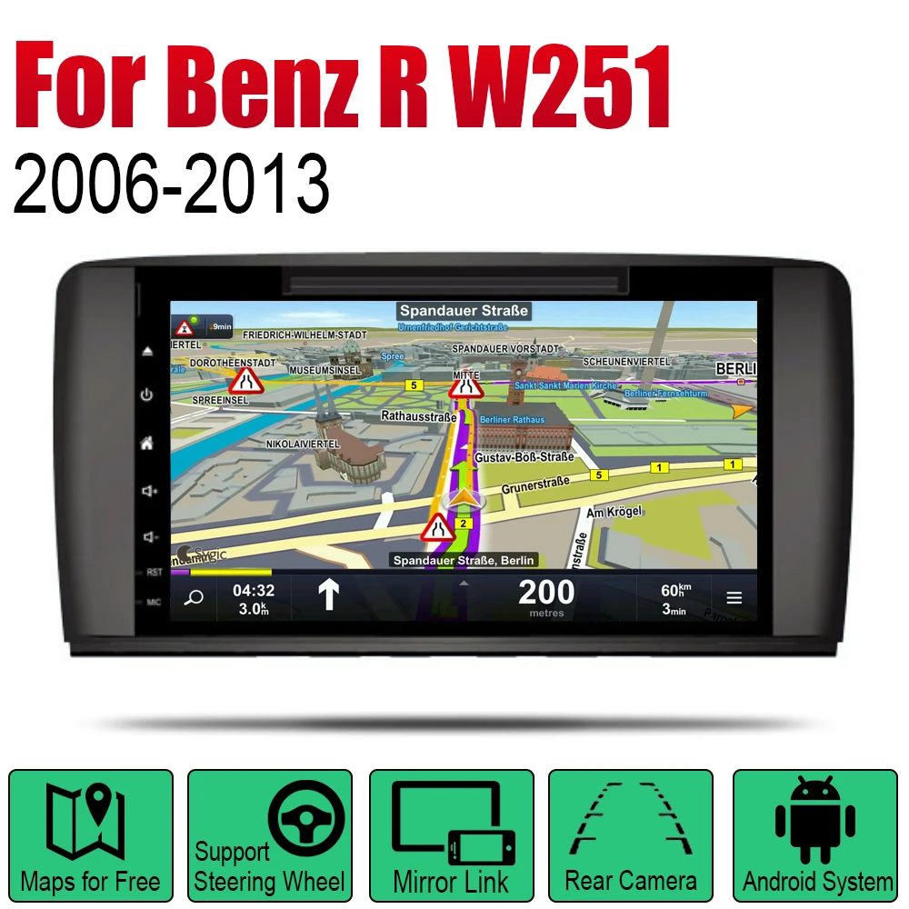 Для Mercedes Benz R Class W251 2006 2013 NTG Android автомобильный DVD GPS Navi плеер навигация