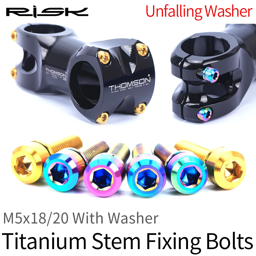 Risk titanium M5 * 18 mm mtb bike stem bolts for Fsa and Thomson bicycle stem 6 piece / lot
Risk titanium M5 * 18 mm mtb bike stem bolts for Fsa and Thomson bicycle stem 6 piece / lot