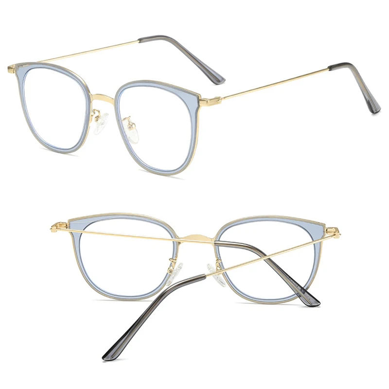 Optical Glasses Frame Women Men Metal Business Anti-Blue Light Eyeglasses Anti-Radiation Clear Lenses Spectacles Frames