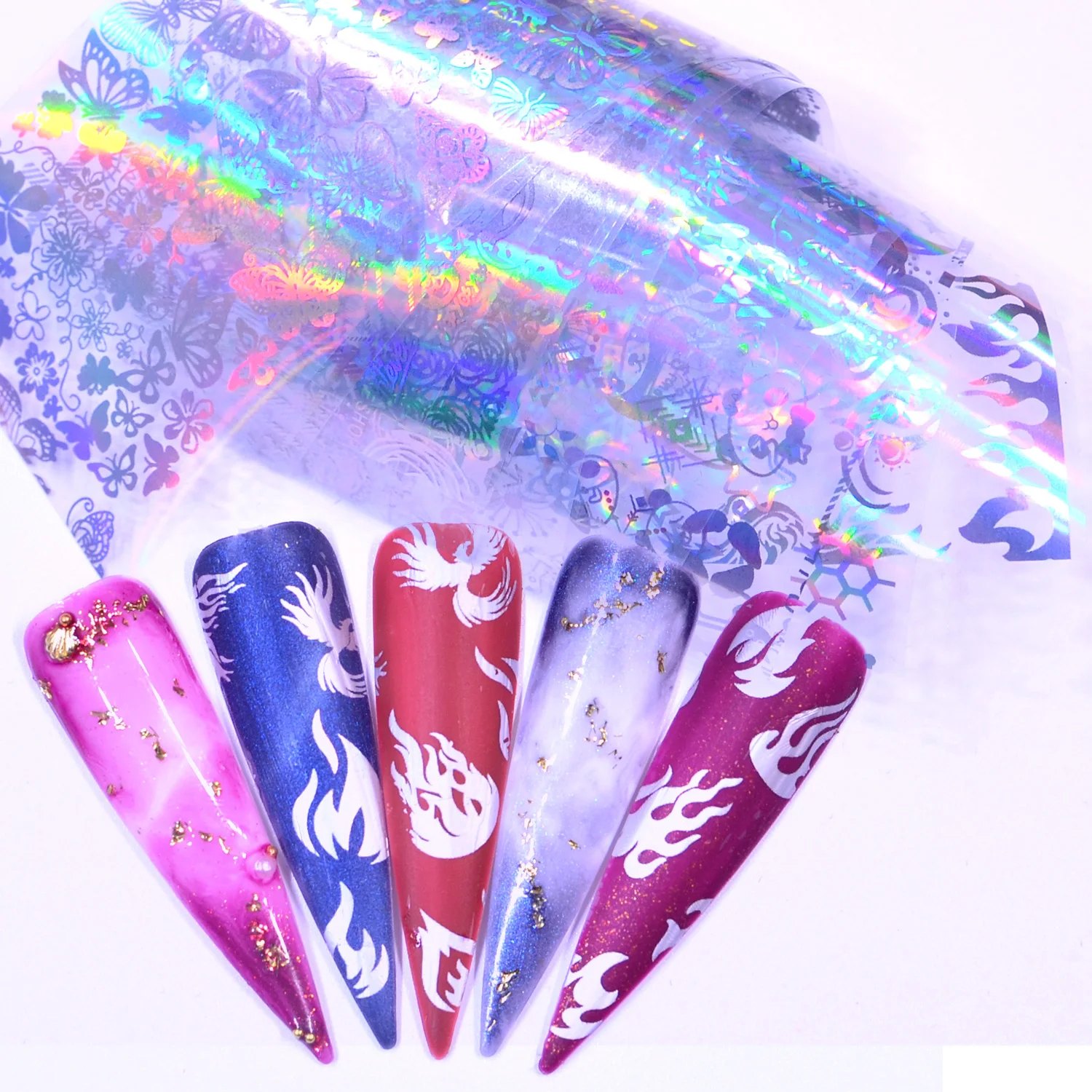 Butterfly / Flame / Star / Fire Nail Foil transfer Set Decal For Nails Stickers flowers Mix Design Nail art Decoration wraps
Butterfly / Flame / Star / Fire Nail Foil transfer Set Decal For Nails Stickers flowers Mix Design Nail art Decoration wraps