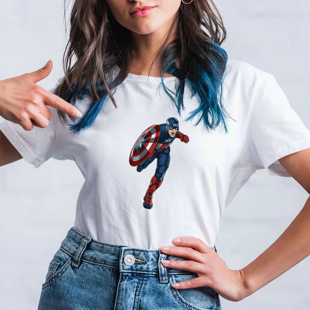 Disney Casual T-shirt Women Captain America Printed Spiritual Leader Short Sleeve Hipster Steve Rogers Marvel Tshirt Trendy
Disney Casual T-shirt Women Captain America Printed Spiritual Leader Short Sleeve Hipster Steve Rogers Marvel Tshirt Trendy