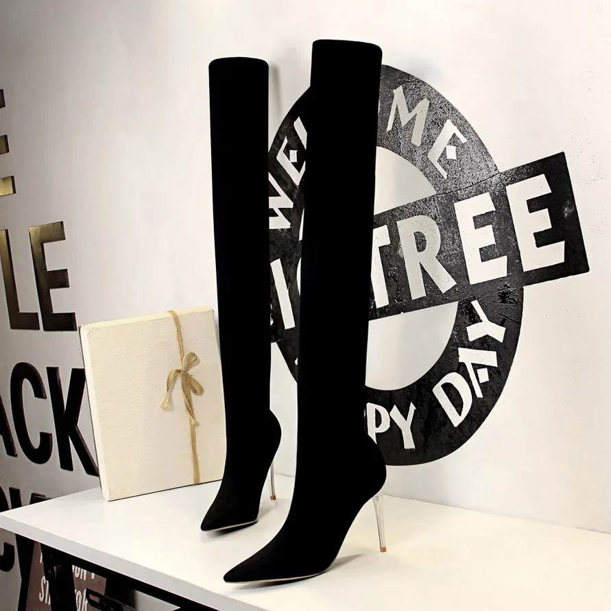 2022 Women Sock Over The Knee Boots 10.5cm High Heels Stiletto Long Thigh High Boots Winter Autumn Designer Stretch Slim Shoes
2022 Women Sock Over The Knee Boots 10.5cm High Heels Stiletto Long Thigh High Boots Winter Autumn Designer Stretch Slim Shoes