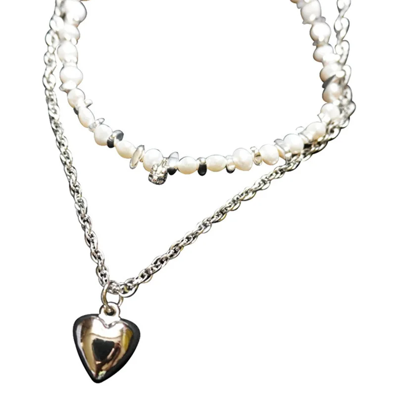 Origin Summer Vintage Double-Layer Freshwater Pearl Pendant Necklace for Women Heart Bead Chunky Chain Metal Necklace Jewelry
Origin Summer Vintage Double-Layer Freshwater Pearl Pendant Necklace for Women Heart Bead Chunky Chain Metal Necklace Jewelry