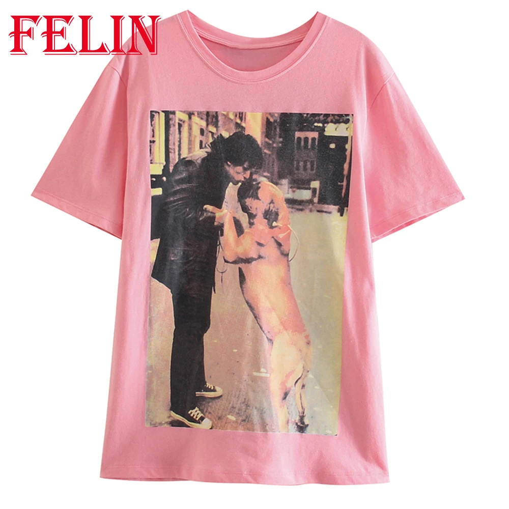 FELIN Za Chic Pink Oversized Tshirts Girls Cool Carton Print Streetwear Summer 2021 Short Sleeve Casual Tees Shirts Mujer Tops
FELIN Za Chic Pink Oversized Tshirts Girls Cool Carton Print Streetwear Summer 2021 Short Sleeve Casual Tees Shirts Mujer Tops