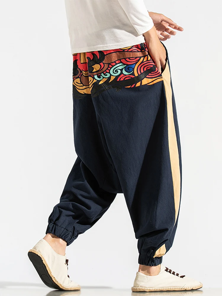 Chinese Style Men's Loose Casual Cross-pants Ankle-length Bigger Size Trousers Print Spring and Summer
Chinese Style Men's Loose Casual Cross-pants Ankle-length Bigger Size Trousers Print Spring and Summer