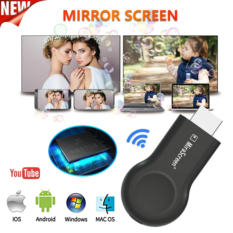 Mirascreen E8 Miracast Wireless HDMI-compatible Dongle TV Stick DLNA AirPlay Same Mirroring Screen 1080P WIFI Display Receiver
Mirascreen E8 Miracast Wireless HDMI-compatible Dongle TV Stick DLNA AirPlay Same Mirroring Screen 1080P WIFI Display Receiver