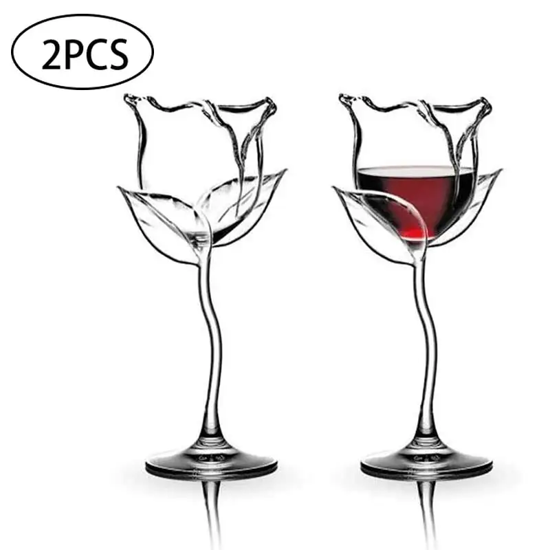 2Pcs Creative Wine Glass Rose Flower Shape Goblet Lead-Free Red Wine Cocktail Glasses Home Wedding Party Barware Drinkware Gifts
2Pcs Creative Wine Glass Rose Flower Shape Goblet Lead-Free Red Wine Cocktail Glasses Home Wedding Party Barware Drinkware Gifts