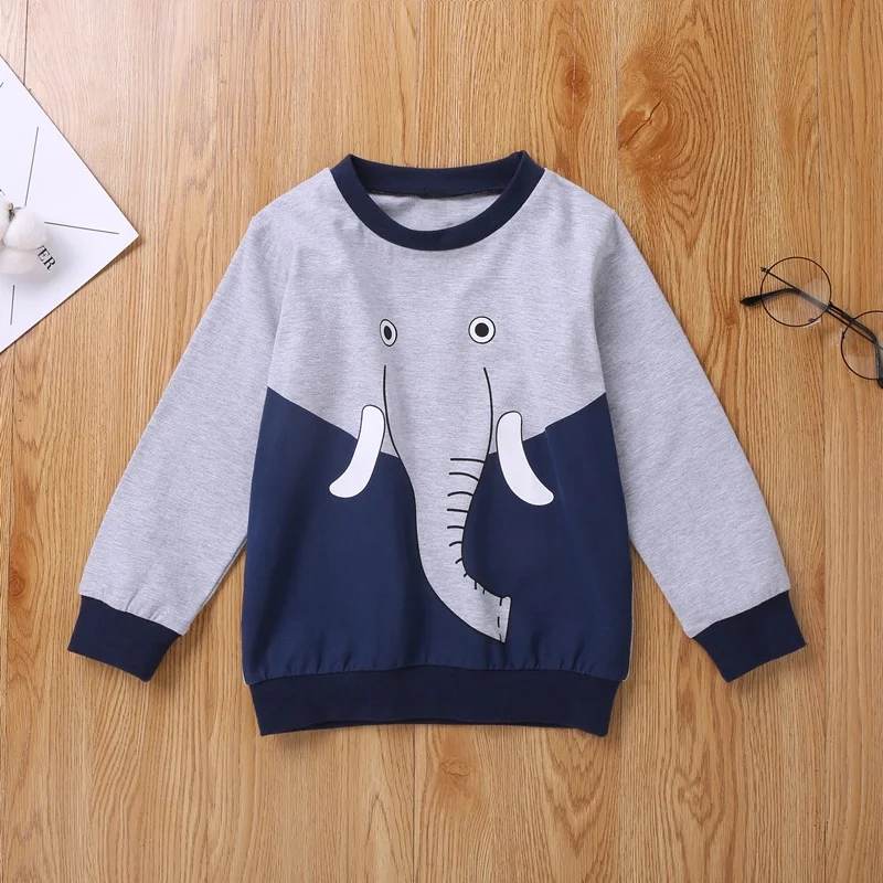 New Winter Cotton Baby Boy Clothes Lovely Cartoon Animal Elephant Patchwork Long Sleeve Sweater Tops Sport Kids Clothes 2-6Y
New Winter Cotton Baby Boy Clothes Lovely Cartoon Animal Elephant Patchwork Long Sleeve Sweater Tops Sport Kids Clothes 2-6Y