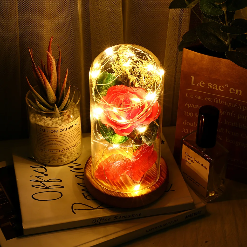 New Valentine's Day Gift Rose Flower Glass Shade with Lamp Decoration Ornaments Hay Simulation Rose Flower Night Light
New Valentine's Day Gift Rose Flower Glass Shade with Lamp Decoration Ornaments Hay Simulation Rose Flower Night Light