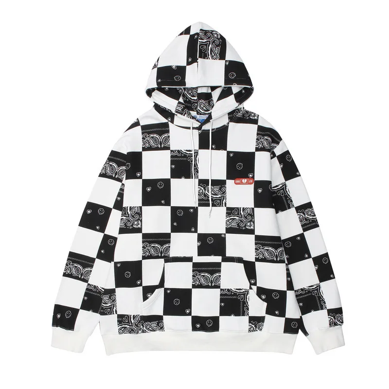 Black White Plaid Print Hoodie High Street Hooded Sweatshirt Hip Hop Hoodie 2021 Autumn Cotton Casual Streetwear Fashion Tops
Black White Plaid Print Hoodie High Street Hooded Sweatshirt Hip Hop Hoodie 2021 Autumn Cotton Casual Streetwear Fashion Tops