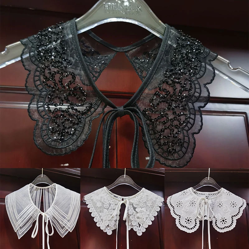 New Women Lace Fake Collar Blouse Cloud Shoulder Doll False Collar Hollow Out Embroidery Lace Bow Half Shirt Necklace Shawl
New Women Lace Fake Collar Blouse Cloud Shoulder Doll False Collar Hollow Out Embroidery Lace Bow Half Shirt Necklace Shawl