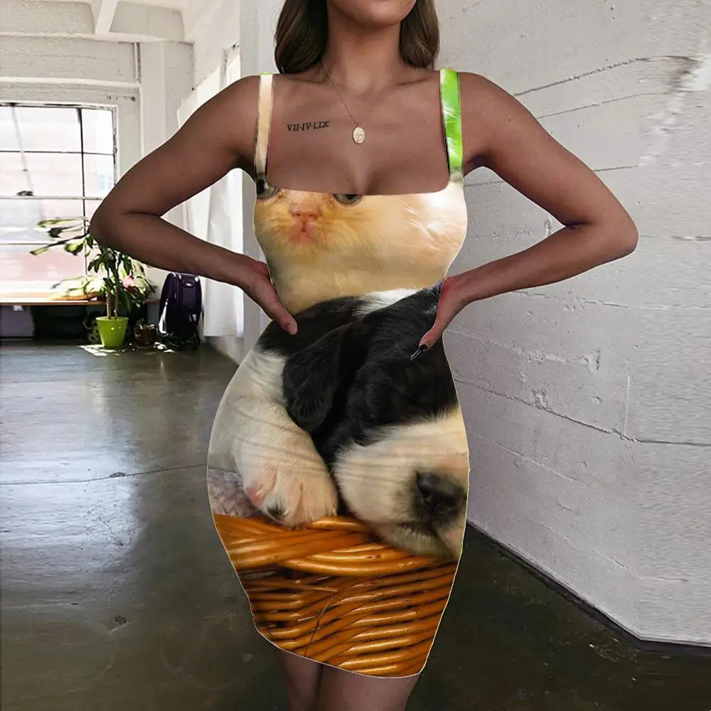 Giyu Brand Animal Dresses Women Cat Halter Sleeveless Love Bodycon Dress Lovely Ladies Dresses Womens Clothing Club Beach Beach 
Giyu Brand Animal Dresses Women Cat Halter Sleeveless Love Bodycon Dress Lovely Ladies Dresses Womens Clothing Club Beach Beach