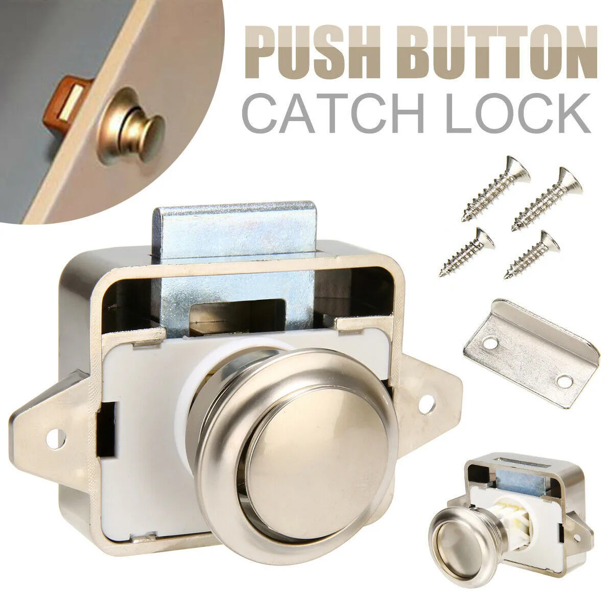 Bright Chrome Button Push Button Lock Drawer Cupboard Door Caravan Motorhome Cabinet Latch Knob Motorhome Lock Big FC02
Bright Chrome Button Push Button Lock Drawer Cupboard Door Caravan Motorhome Cabinet Latch Knob Motorhome Lock Big FC02