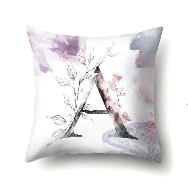 Watercolor Painting A-Z Letters Flower Cushion Cover Peach Skin Decorative Pillowcase for Home Sofa Seat Decoration Pillowcase
Watercolor Painting A-Z Letters Flower Cushion Cover Peach Skin Decorative Pillowcase for Home Sofa Seat Decoration Pillowcase