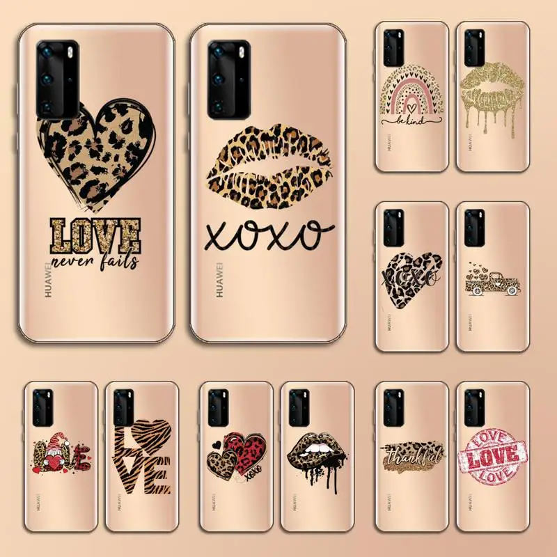 LOVE Leopard Phone Case Transparent for Huawei P20 P30 P40 lite pro P smart 2019 honor 8x 10i
LOVE Leopard Phone Case Transparent for Huawei P20 P30 P40 lite pro P smart 2019 honor 8x 10i