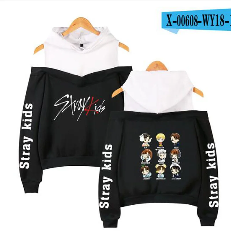 Kpop Stray kids Hoodie Strapless Sweatshirts Women Girls Fashion off shoulder Sweatshirt Streetwear Cute Stray kids Clothes
Kpop Stray kids Hoodie Strapless Sweatshirts Women Girls Fashion off shoulder Sweatshirt Streetwear Cute Stray kids Clothes