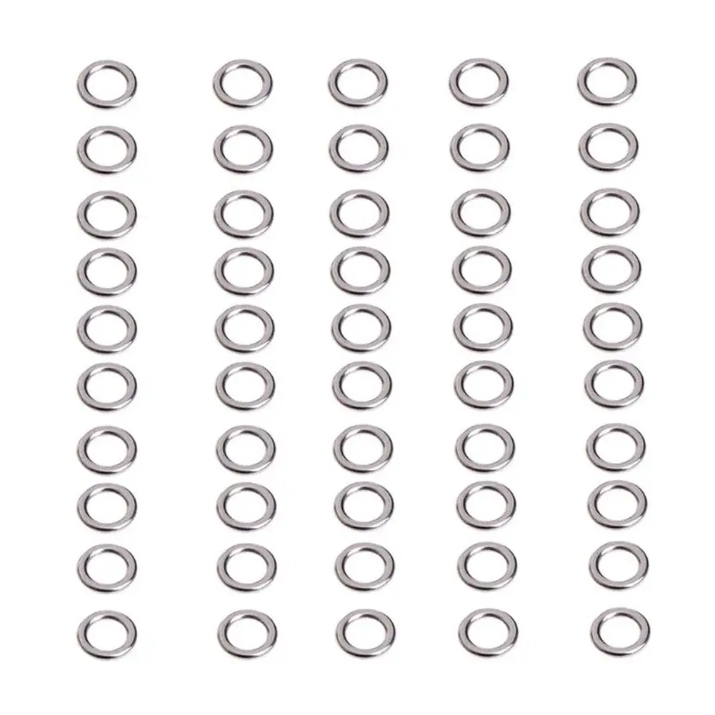 50Pcs Fishing Rings Stainless Steel Split Rings High Quality Strengthen Solid Ring Lure Connecting Ring Fishing Accessories
50Pcs Fishing Rings Stainless Steel Split Rings High Quality Strengthen Solid Ring Lure Connecting Ring Fishing Accessories