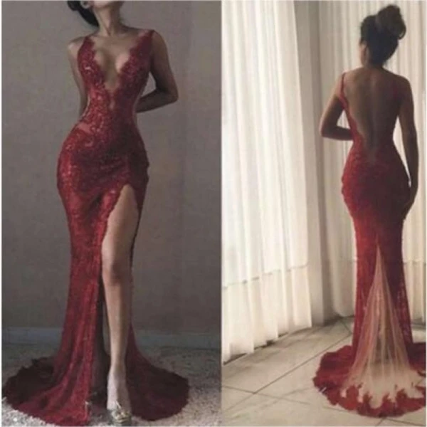 Sexy Applique Evening Dress Backless Mermaid Burgundy Prom Dresses abiye 2020 robe de soiree longue Tulle Evening Gowns Split
Sexy Applique Evening Dress Backless Mermaid Burgundy Prom Dresses abiye 2020 robe de soiree longue Tulle Evening Gowns Split
