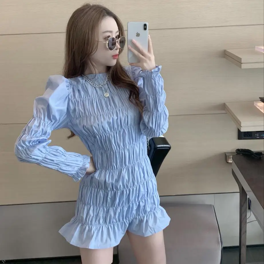 Make firm offers gentle goddess temperament of van elastic fold dress hubble-bubble sleeve hip skirt falbala pack
Make firm offers gentle goddess temperament of van elastic fold dress hubble-bubble sleeve hip skirt falbala pack