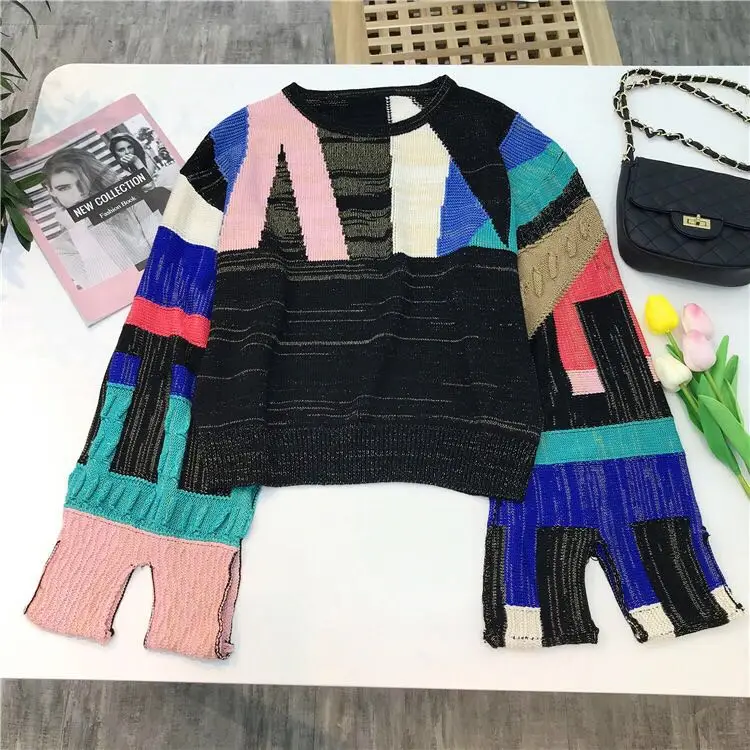 asual women high quality jumpers clothes ladies tops mujer color block sweaters autumn winter knitting pullover c
asual women high quality jumpers clothes ladies tops mujer color block sweaters autumn winter knitting pullover c