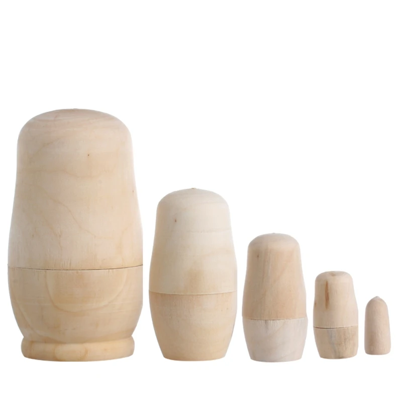 2020 New 5Pcs Unpainted DIY Wood Matryoshka Toy Blank Russian Nesting Dolls Holiday
2020 New 5Pcs Unpainted DIY Wood Matryoshka Toy Blank Russian Nesting Dolls Holiday